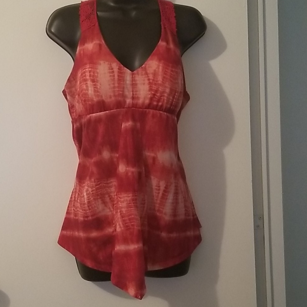 Rust tie-dye halter Top
